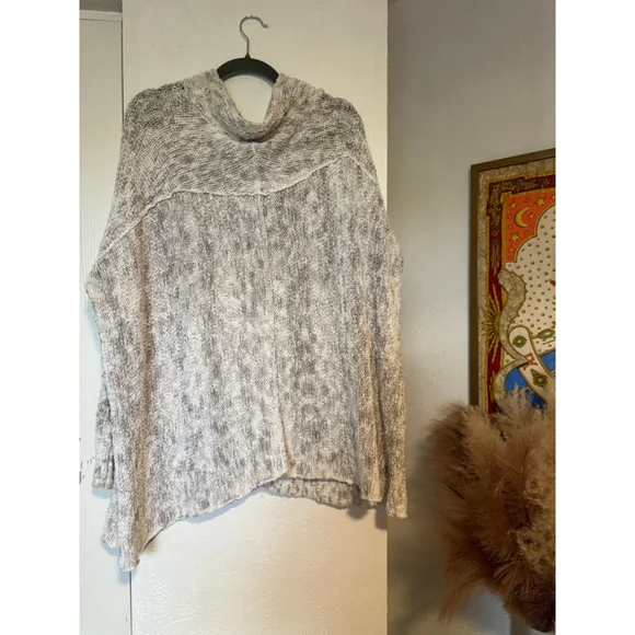 Preowned, Free People Nightingale marled knit sweater, cream/tan, Medium - Picture 4 of 4